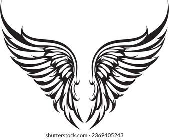 angel wings vector illustration for tattoo and sticker