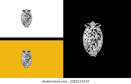 angel and wings vector line art design
