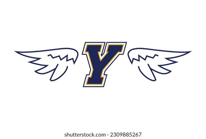 Ilustración del logotipo del vector Angel Wings. Plantilla de diseño del logotipo de la letra Y. Letra del vector del ala del ángel inusual. Elementos de plantilla de diseño de vectores para su aplicación o empresa.
