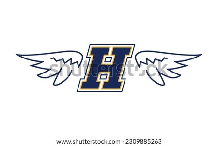 The Angel Wings Vector Logo Illustration. H letter logo design template. Angel wing vector unusual letter. Vector design template elements for your application or company.
