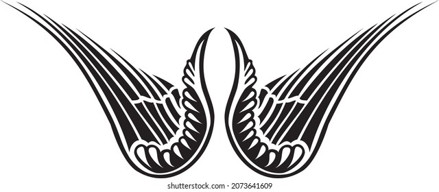 Angel wings vector silhouette. Creative freedom icon.