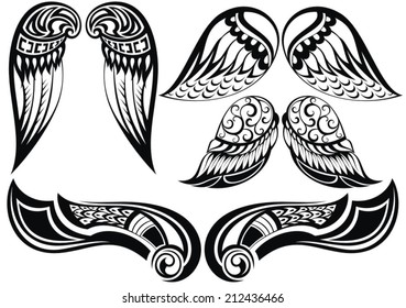 Angel wings.Good set of different tattoo wings