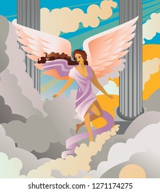 angel woman flying