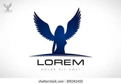 Angel woman symbol. Vector illustration. 