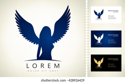 Angel woman symbol. Vector illustration. 