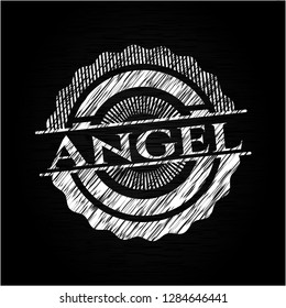 Angel written on a chalkboard