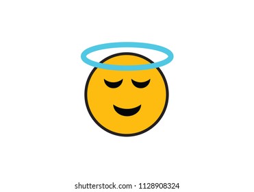 Angel yellow emoticon facial expression