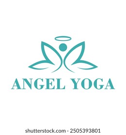 Angel yoga minimalist logo design