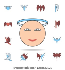angela color field outline icon. Detailed set of angel and demon icons. Premium graphic design. One of the collection icons for websites, web design, mobile app