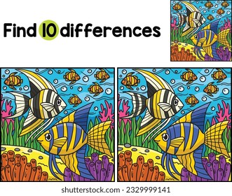 Angelfish Animal Find The Differences