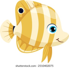 Angelfish cartoon icon. Colorful underwater animal character