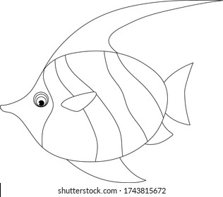 Karikaturenkartoon für Angelfish-Malerei und Illustration