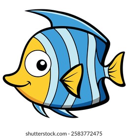 Angelfish fish isolated flat vector illustration on white background