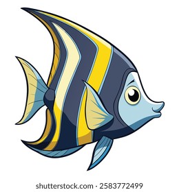 Angelfish fish isolated flat vector illustration on white background