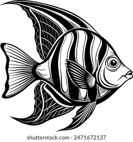 Angelfish fish vector isolated on white background eps 10