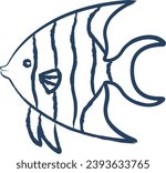 Angelfish hand drawn vector illustration