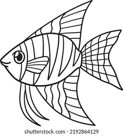 Angelfish Isolated Coloring Page For Kids