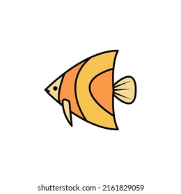 angelfish line icon. signs and symbols can be used for web, logo, mobile app, ui, ux