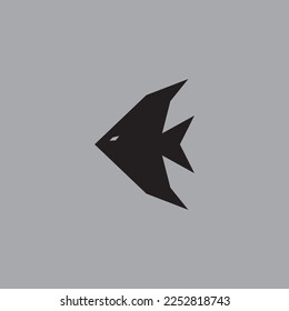 Angelfish logo design with black color that is suitable for your business.