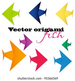 angelfish origami vector illustration