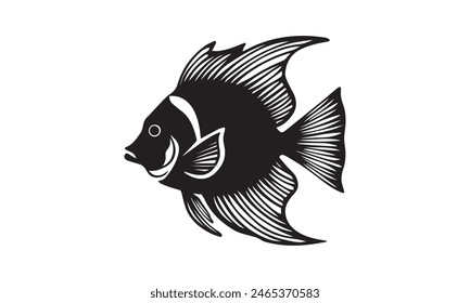  Angelfish Silhouette for Professional and Personal Projects - minimalist angelfish vector