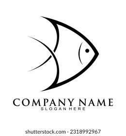Angelfish simple illustration vector logo