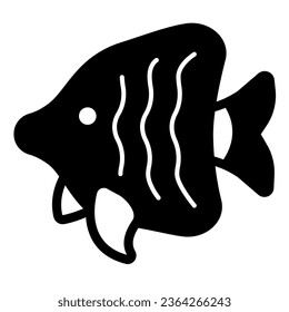 Angelfish solid icon, worldwildlife concept, peppermint angelfish vector sign on white background, fish glyph style for mobile concept and web design. Vector graphics