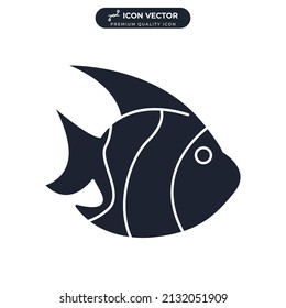 Angelfish Tropical fish icon symbol template for graphic and web design collection logo vector illustration