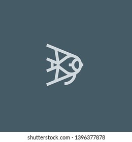 Angelfish vector icon. Angelfish concept stroke symbol design. Thin graphic elements vector illustration, outline pattern for your web site design, logo, UI. EPS 10.