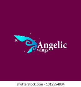 angelic wings logo for fashion company, organization, or make up team with angel wings icon