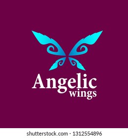 angelic wings logo for fashion company, organization, or make up team with angel wings icon