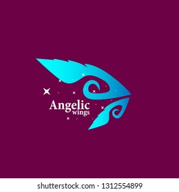 angelic wings logo for fashion company, organization, or make up team with angel wings icon
