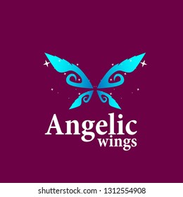 angelic wings logo for fashion company, organization, or make up team with angel wings icon