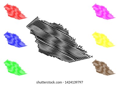 Angelina County, Texas (Counties in Texas, United States of America,USA, U.S., US) map vector illustration, scribble sketch Angelina map