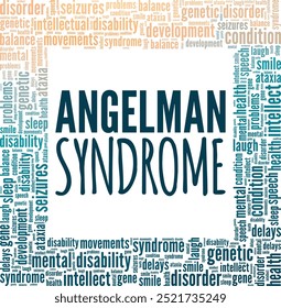 Síndrome de Angelman palavra nuvem conceitual design isolado no fundo branco.