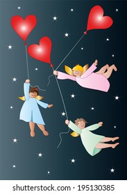 Angels with balloons