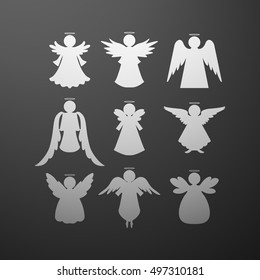 Angels collection - vector silhouette