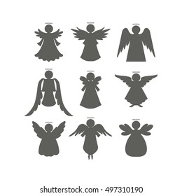 Angels Collection Vector Silhouette Stock Vector (Royalty Free ...