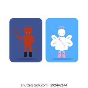 Angels and demons. Between good and evil.