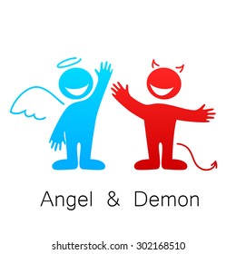 Angels and Demons - symbols of good and evil.