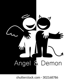 Angels and Demons - symbols of good and evil.