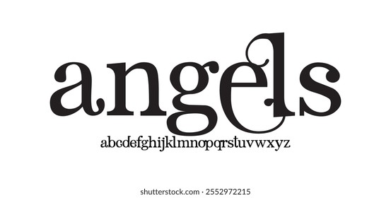 Angels, Elegant alphabet letters font logo. Typography luxury classic lettering serif italic fonts decorative wedding vintage retro brand logos. vector illustration
