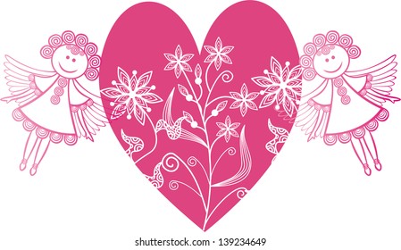 Angels heart vector illustration