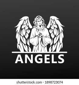 Angels logo template design vector