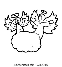 angels on cloud cartoon