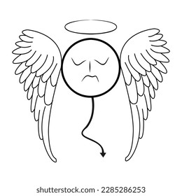 Angels Patch V61 Patch Streetwear, Urban Design Black and White Colors Patch Commercial Use