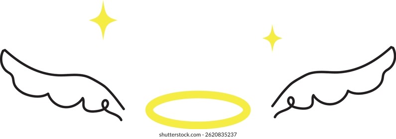 Engel Ring und Engel Flügel Vektorgrafik
