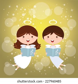 Angels singing joyfully