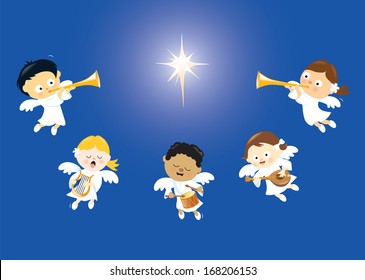 Angels Singing And Playing Instruments