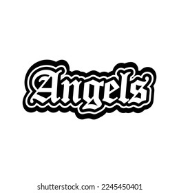 Angels V44 Typography Patch Streetwear, Urban Design Black Colors Patch Commercial Use